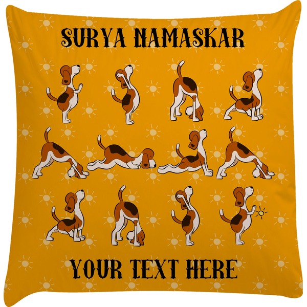 Custom Yoga Dogs Sun Salutations Decorative Pillow Case (Personalized)
