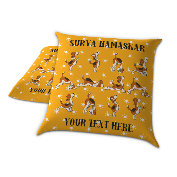 Yoga Dogs Sun Salutations Decorative Pillow Case - TWO