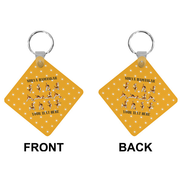 Yoga Dogs Sun Salutations Diamond Keychain (Front + Back)