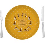 Yoga Dogs Sun Salutations Glass Lunch / Dinner Plate 10"