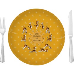 Yoga Dogs Sun Salutations 10" Glass Lunch / Dinner Plates - Single or Set