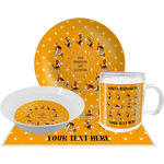 Yoga Dogs Sun Salutations Dinner Set - Single 4 Pc Setting w/ Name or Text