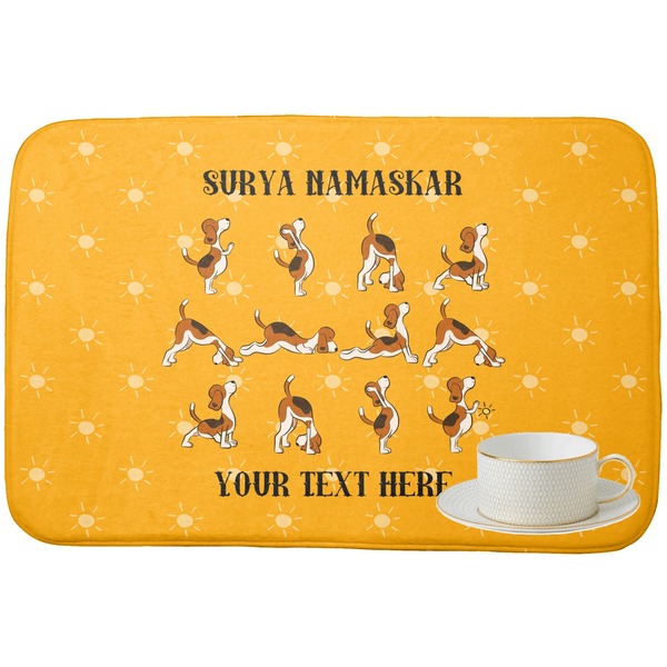 Yoga Dogs Sun Salutations Dish Drying Mat