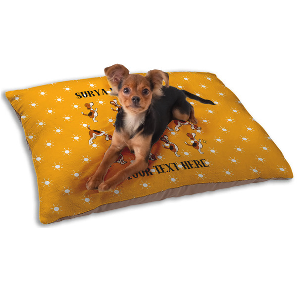 Custom Yoga Dogs Sun Salutations Dog Bed - Small w/ Name or Text