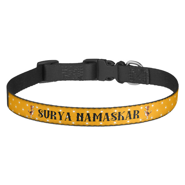 Custom Yoga Dogs Sun Salutations Dog Collar (Personalized)