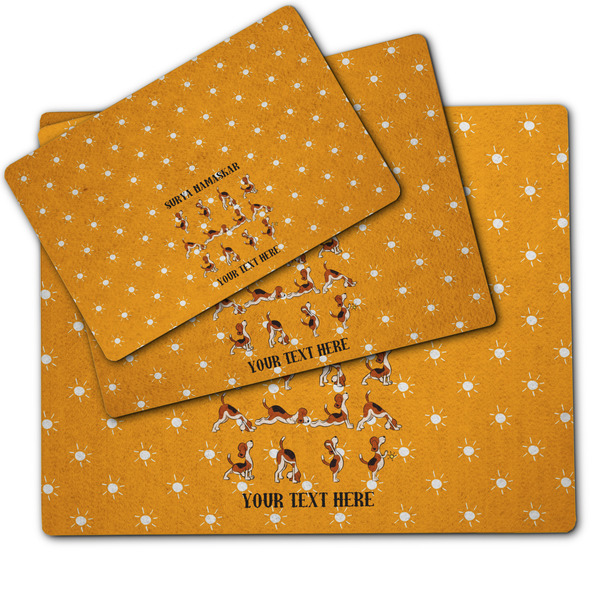 Yoga Dogs Sun Salutations Dog Food Mat - MAIN (sm, med, lrg)