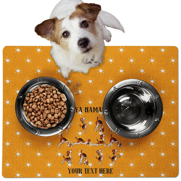 Yoga Dogs Sun Salutations Dog Food Mat - Medium LIFESTYLE