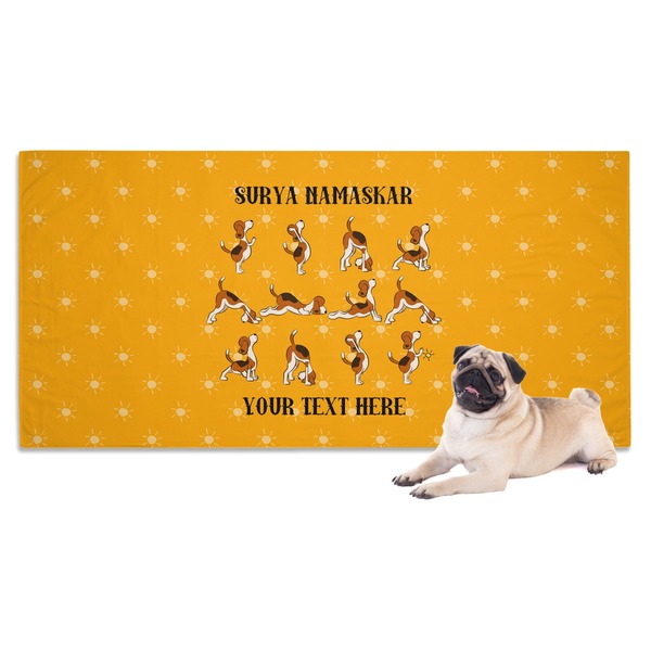 Custom Yoga Dogs Sun Salutations Dog Towel (Personalized)