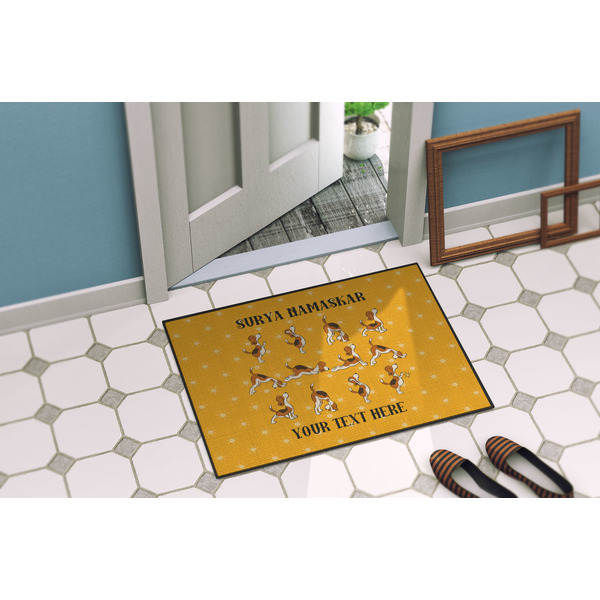 Yoga Dogs Sun Salutations Door Mat Lifestyle