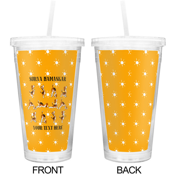 Yoga Dogs Sun Salutations Double Wall Tumbler with Straw - Approval