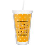 Yoga Dogs Sun Salutations Double Wall Tumbler with Straw (Personalized)