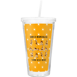 Yoga Dogs Sun Salutations Double Wall Tumbler with Straw (Personalized)