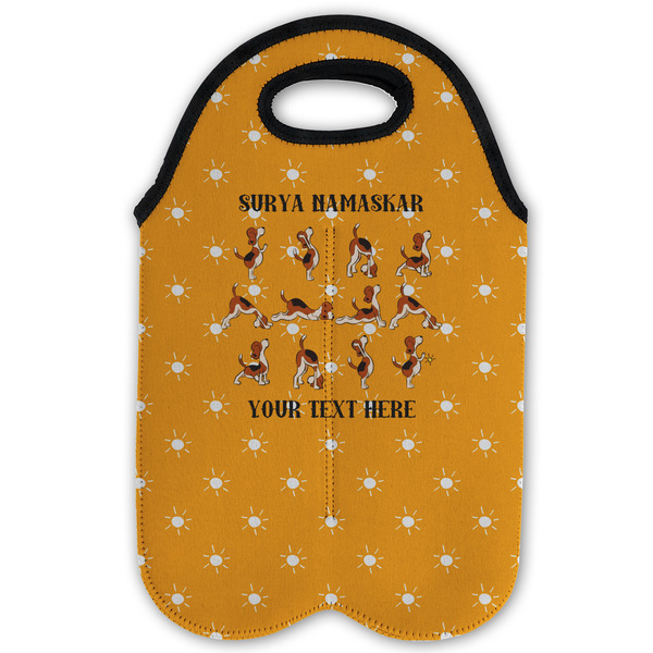 Yoga Dogs Sun Salutations Double Wine Tote - Flat (new)