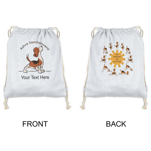 Yoga Dogs Sun Salutations Drawstring Backpacks - Sweatshirt Fleece - Double Sided - APPROVAL