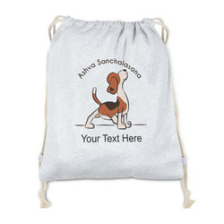 Yoga Dogs Sun Salutations Drawstring Backpack - Sweatshirt Fleece - Double Sided (Personalized)