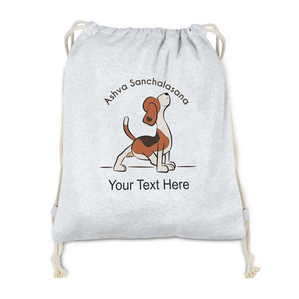 Custom Yoga Dogs Sun Salutations Drawstring Backpack - Sweatshirt Fleece - Double Sided (Personalized)