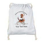 Yoga Dogs Sun Salutations Drawstring Backpack - Sweatshirt Fleece - Single Sided (Personalized)