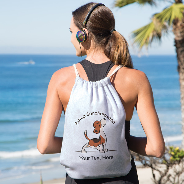 Yoga Dogs Sun Salutations Drawstring Backpacks - Sweatshirt Fleece - Single Sided - LIFESTYLE
