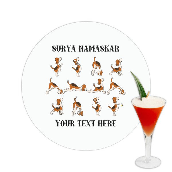 Custom Yoga Dogs Sun Salutations Printed Drink Topper -  2.5" (Personalized)