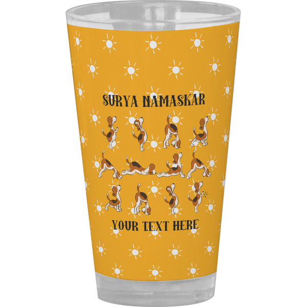 Custom Yoga Dogs Sun Salutations Pint Glass - Full Color (Personalized)