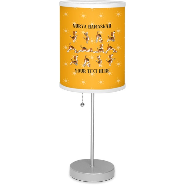 Custom Yoga Dogs Sun Salutations 7" Drum Lamp with Shade (Personalized)