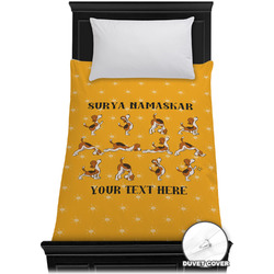 Yoga Dogs Sun Salutations Duvet Cover - Twin XL (Personalized)