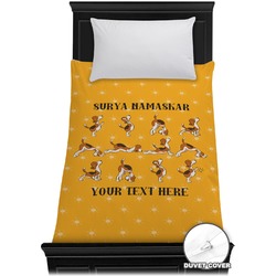 Yoga Dogs Sun Salutations Duvet Cover - Twin (Personalized)