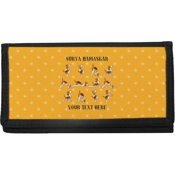 Custom Yoga Dogs Sun Salutations Canvas Checkbook Cover (Personalized)