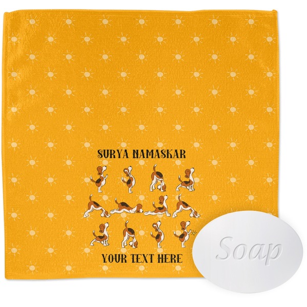 Custom Yoga Dogs Sun Salutations Washcloth (Personalized)