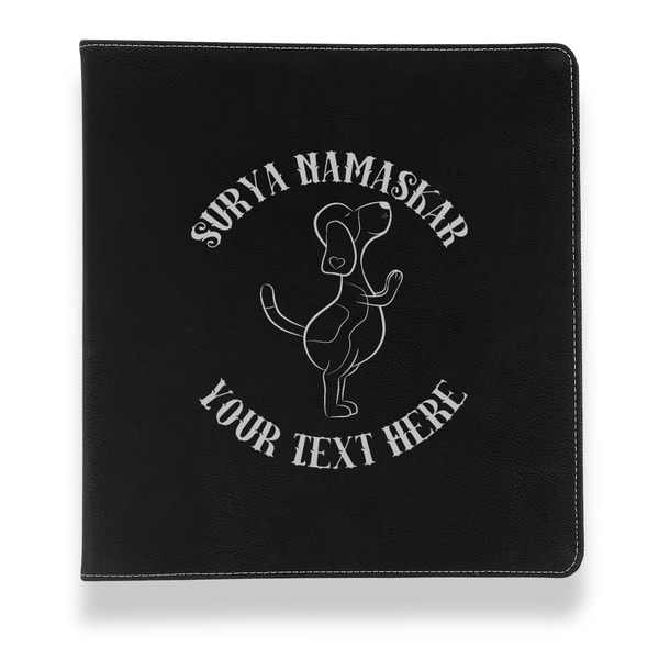 Yoga Dogs Sun Salutations Leather Binder - 1" - Black - Front View