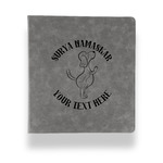 Yoga Dogs Sun Salutations Leather Binder - 1" - Grey (Personalized)