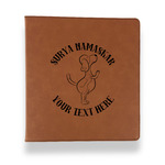 Yoga Dogs Sun Salutations Leather Binder - 1" - Rawhide (Personalized)