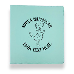 Yoga Dogs Sun Salutations Leather Binder - 1" - Teal (Personalized)