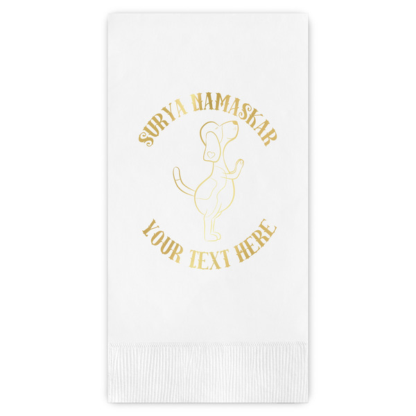 Custom Yoga Dogs Sun Salutations Guest Napkins - Foil Stamped (Personalized)