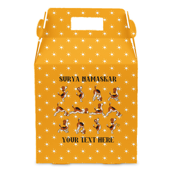 Yoga Dogs Sun Salutations Gable Favor Box - Front