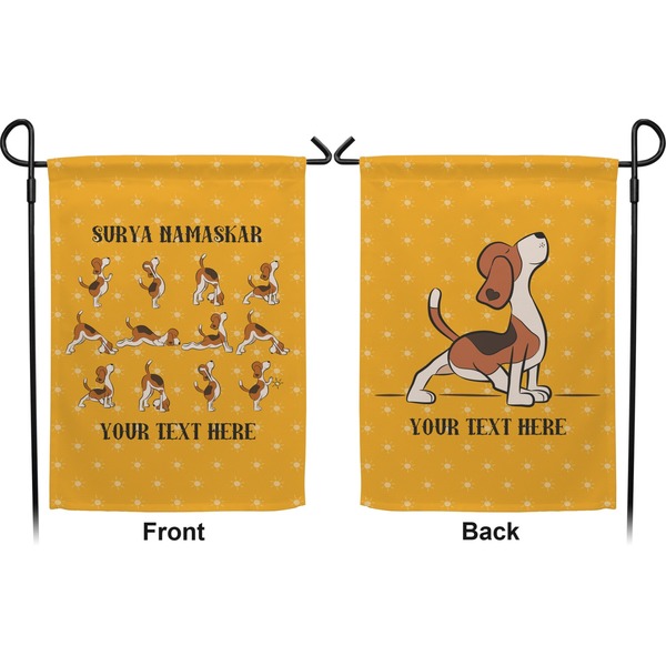 Yoga Dogs Sun Salutations Garden Flag - Double Sided Front and Back