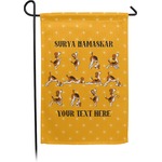 Yoga Dogs Sun Salutations Small Garden Flag - Double Sided w/ Name or Text