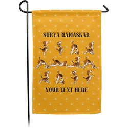 Yoga Dogs Sun Salutations Small Garden Flag - Double Sided w/ Name or Text