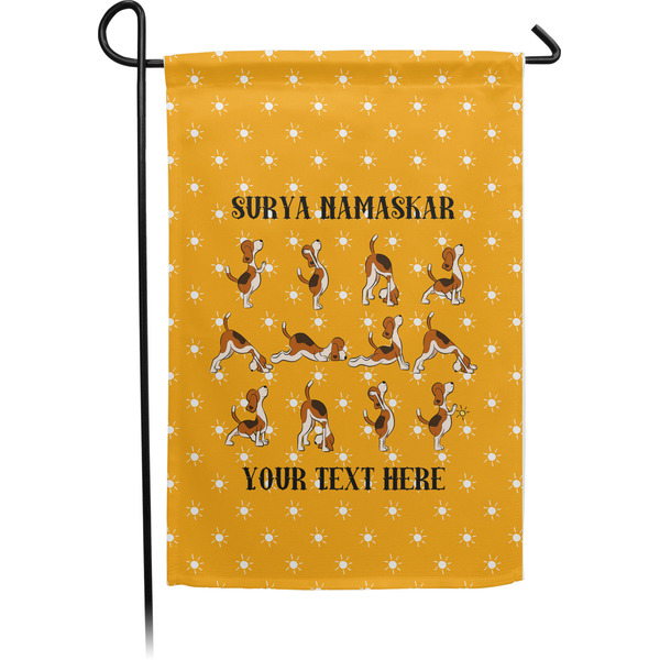 Custom Yoga Dogs Sun Salutations Garden Flag (Personalized)