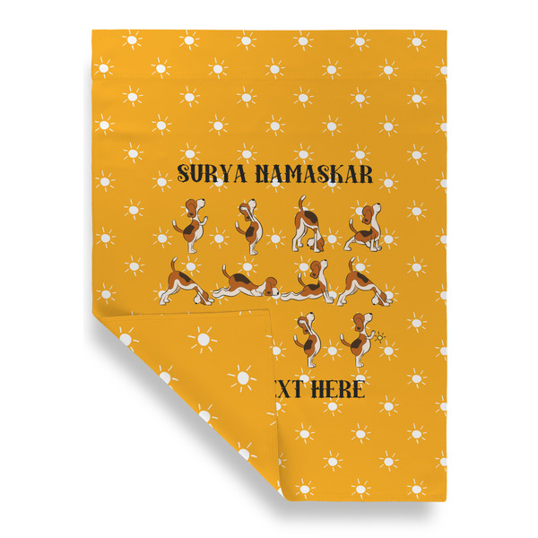 Yoga Dogs Sun Salutations Garden Flags - Large - Double Sided - FRONT FOLDED