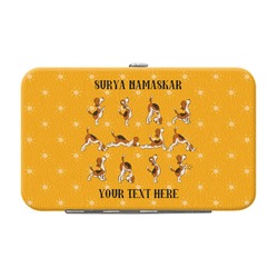 Yoga Dogs Sun Salutations Genuine Leather Small Framed Wallet (Personalized)
