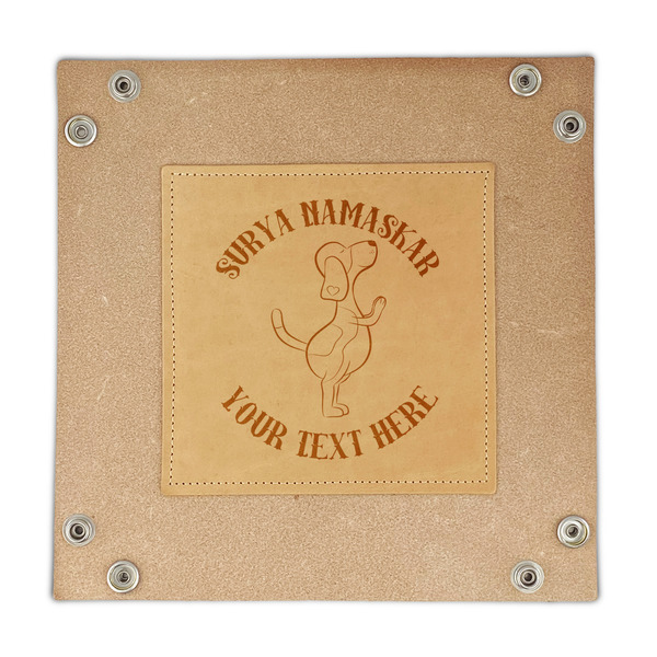 Yoga Dogs Sun Salutations Genuine Leather Valet Trays - FRONT