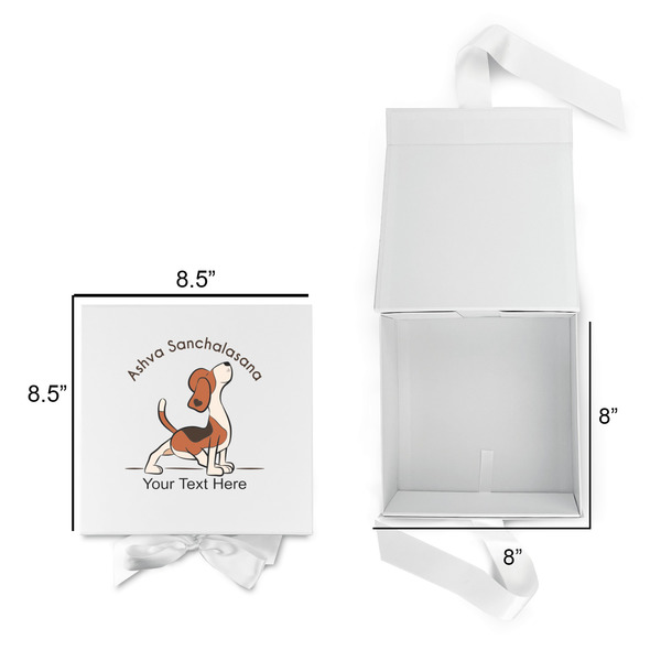 Yoga Dogs Sun Salutations Gift Boxes with Magnetic Lid - White - Open & Closed