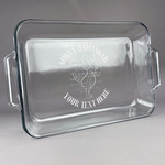 Yoga Dogs Sun Salutations Glass Baking and Cake Dish (Personalized)