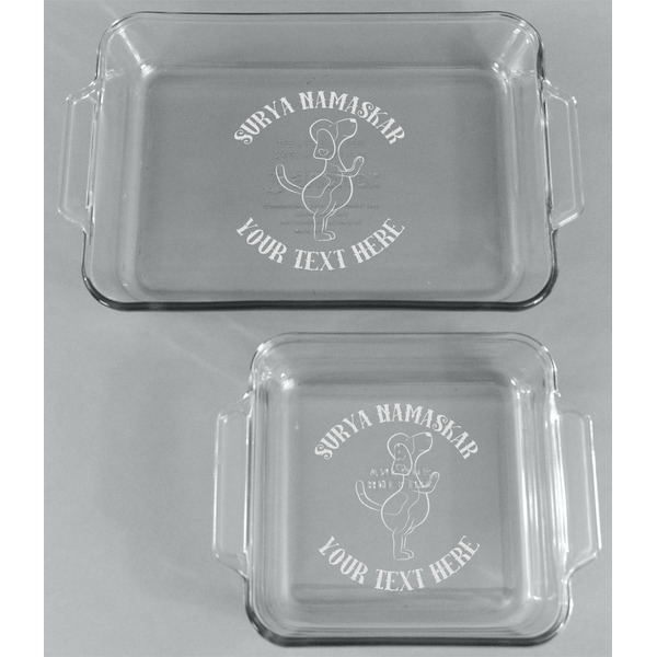 Yoga Dogs Sun Salutations Glass Baking Dish Set - FRONT