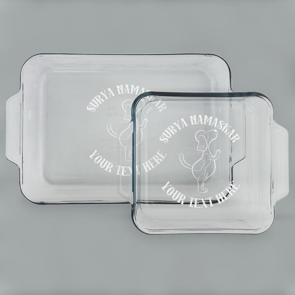 Yoga Dogs Sun Salutations Glass Baking Dish Set - MAIN (set)