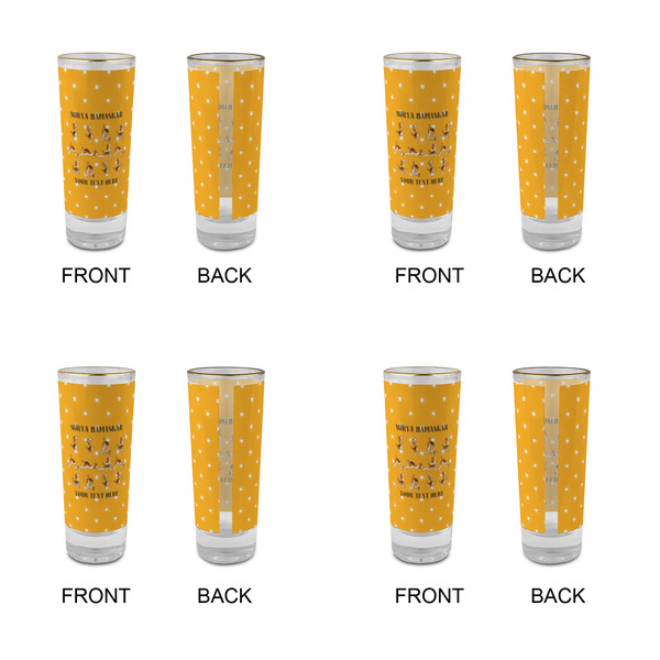 Yoga Dogs Sun Salutations Glass Shot Glass - 2 oz - Set of 4 - APPROVAL