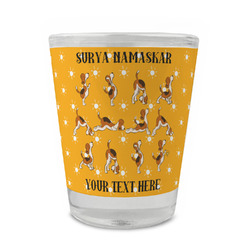 Yoga Dogs Sun Salutations Glass Shot Glass - 1.5 oz - Single (Personalized)