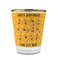 Yoga Dogs Sun Salutations Glass Shot Glass - 1.5 oz - with Gold Rim - Single (Personalized)
