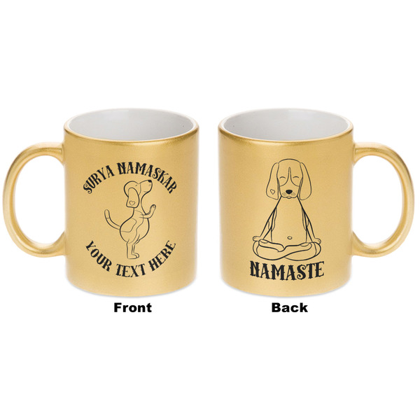 Yoga Dogs Sun Salutations Gold Mug - Apvl